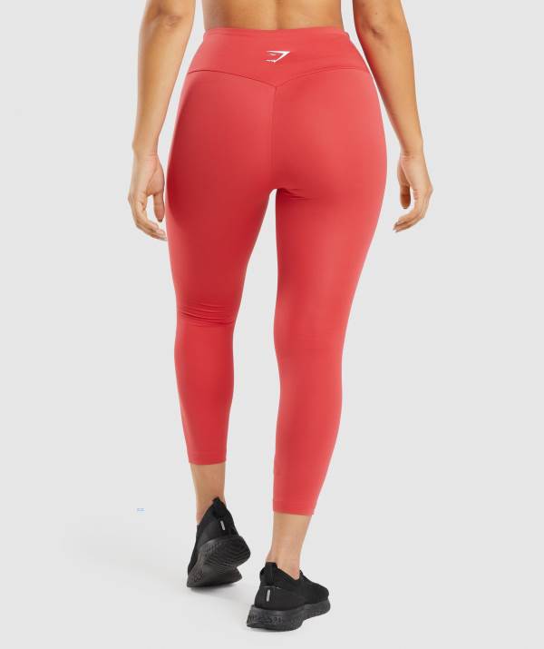 Damske Legíny Gymshark Training 7/8 Červené | UK9653072